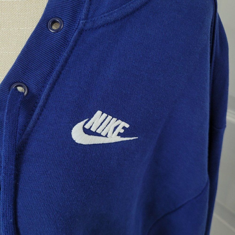 Nike Hoodie Womens Small Blue Lace Up V Neck Void Terry Pocket Pullover - Picture 3 of 14